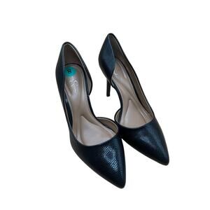 Jessica Simpson Black Faux Snakeskin D’Orsay Pumps Women’s Size 8